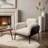 Buy Bouclé Fabric Upholstered Armchair - Greda White 61021 - prices
